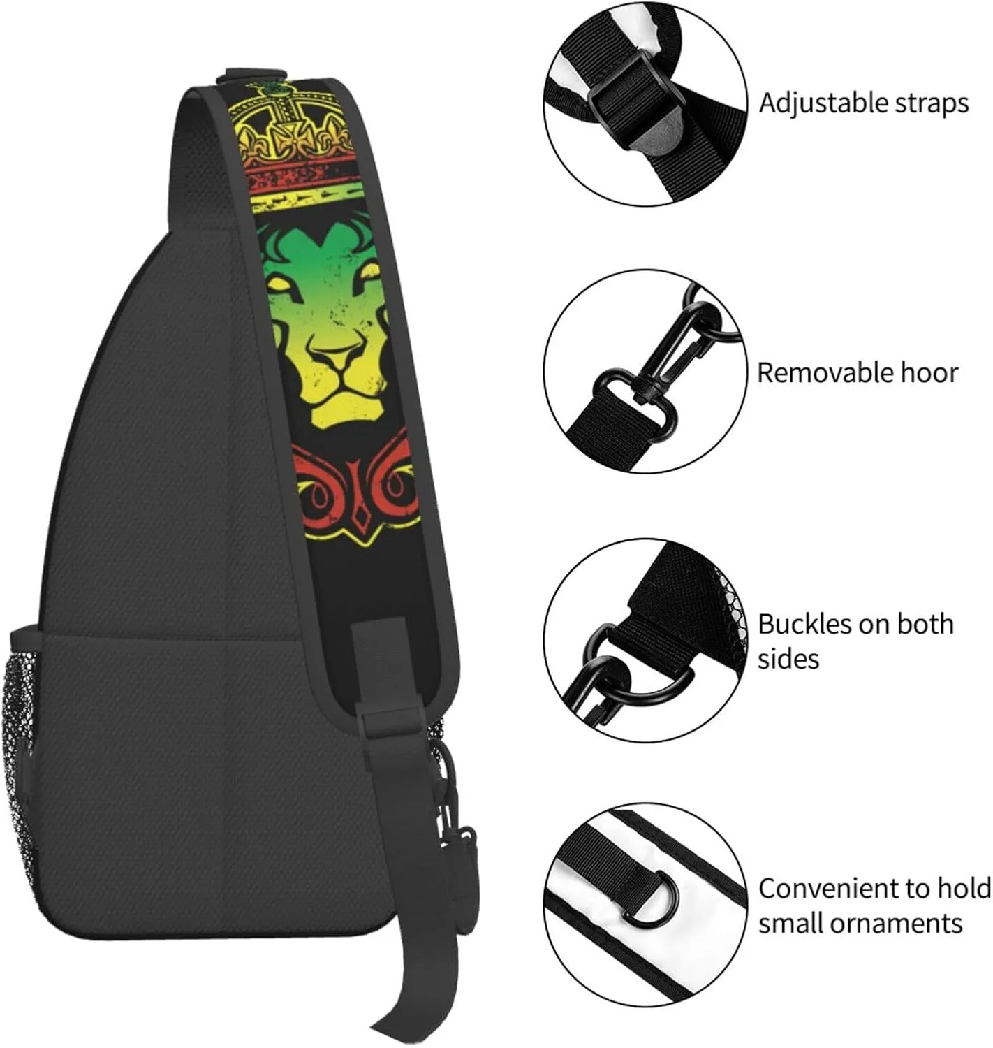 Us Virgin Islands Flag Sling Bag Adjustable Chest Bags Casual Crossbody Bag Travel Shoulder Backpack