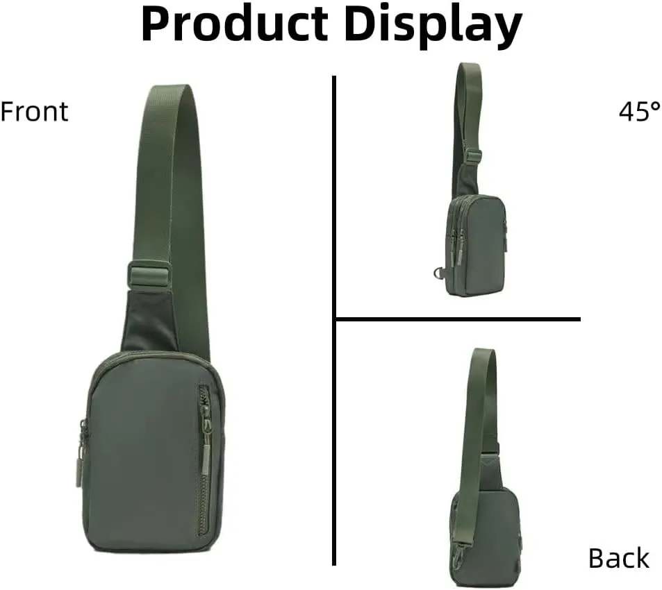 VAKAER Small Crossbody Bag Purse Women‘s Sling Bag Daypack Backpack with Convertible Adjustable Strap for Travel Hiking (Green)