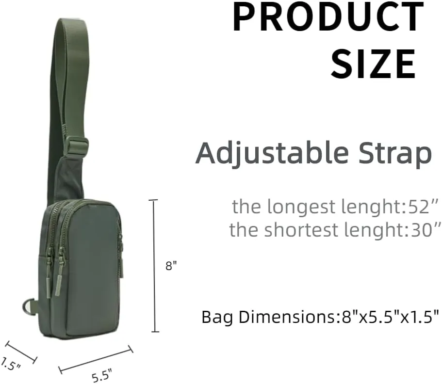 VAKAER Small Crossbody Bag Purse Women‘s Sling Bag Daypack Backpack with Convertible Adjustable Strap for Travel Hiking (Green)