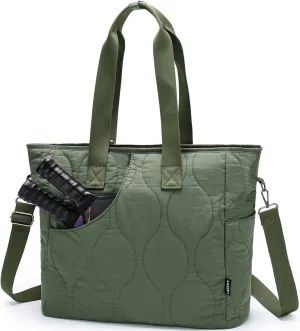 VASCHY Pickleball Tote Bags For Women With Fence Hook, Quilted Puffer Pickleball Paddle Holder Case Gym/Sports Tote