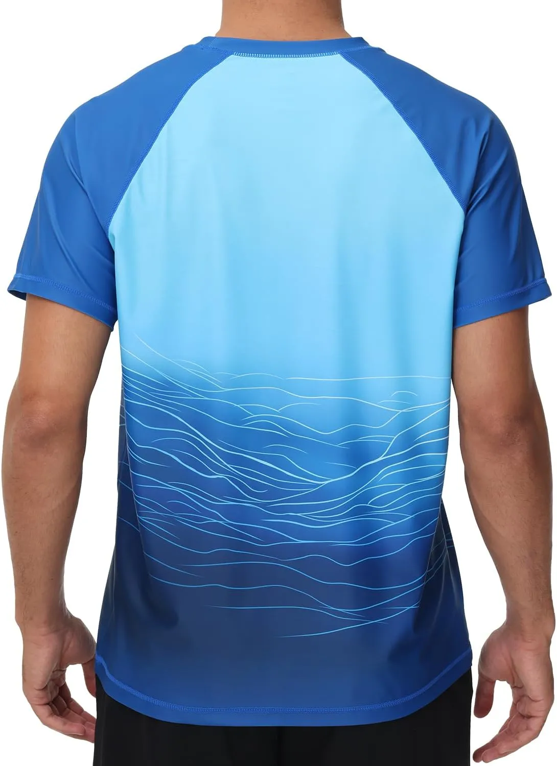 VAYAGER Men's Swim Shirt Short Sleeve UPF 50  Rash Guard Quick Dry Water Beach Sun Protection T Shirts