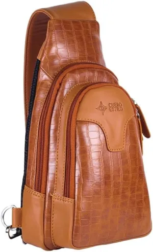 Vegan Leather Crossbody Bag - Unisex, Water-Resistant, Anti-Theft with Adjustable Strap.