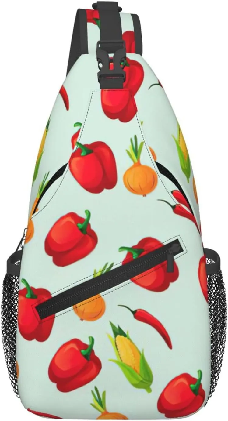 Vegetable Corn Print Sling Bag Crossbody Backpack For Women Men Hiking Travel Over The Shoulder Multipurpose Bag