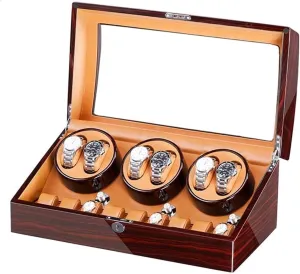 VejiA Watch Case Watch Winder Box for 6 Automatic Watches   7 Quiet Motor Wood Shell Piano Paint Exterior Lar Capacity Watch Box