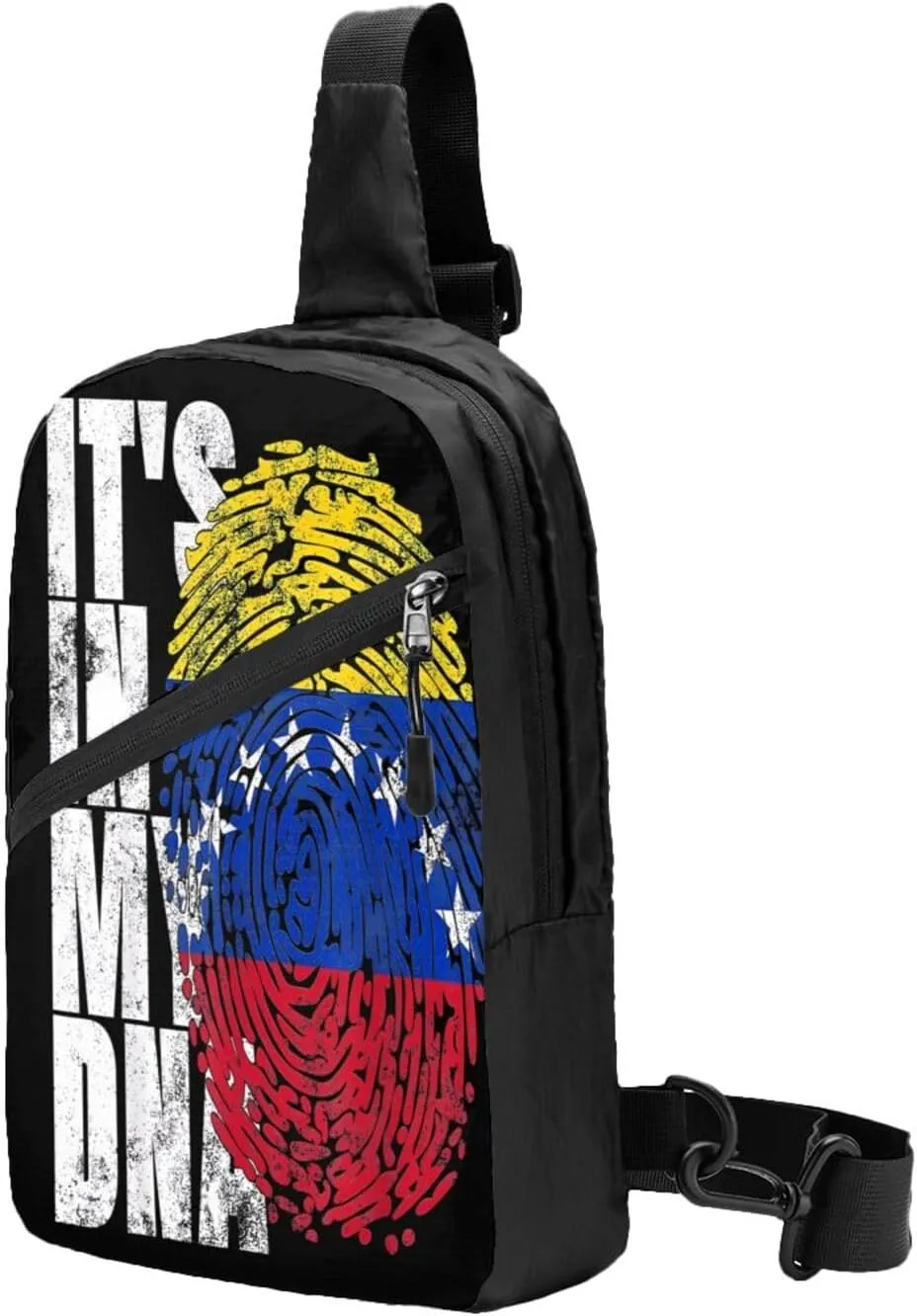Venezuelan Venezuela Flag It's In My Crossbody Bag Portable Sling Bags Foldable Chest Daypack Reusable Sports Shoulder Backpack Diagonally Casual Rucksack Travel Bag