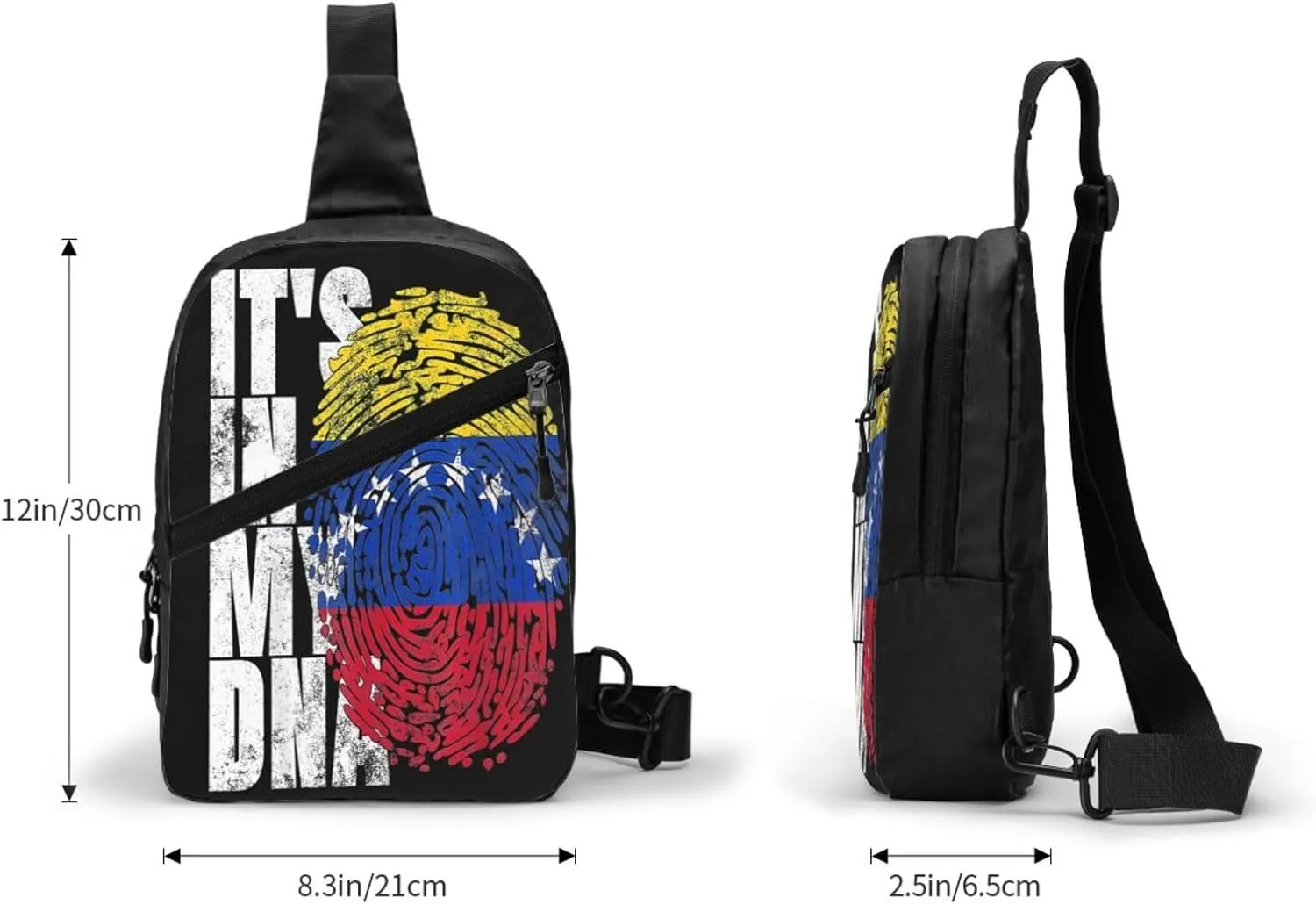 Venezuelan Venezuela Flag It's In My Crossbody Bag Portable Sling Bags Foldable Chest Daypack Reusable Sports Shoulder Backpack Diagonally Casual Rucksack Travel Bag