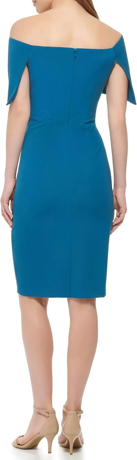 Vince Camuto Women's Sleeveless Off Shoulder Cocktail Midi Dress