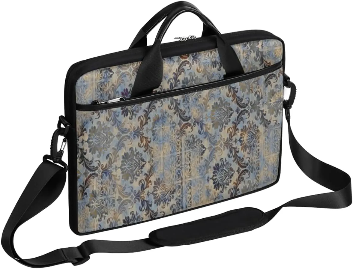 Vintage Boho Laptop Computer Bag Waterproof Shoulder Messenger Bag 13-15 inch Durable Laptop Tote Bag with Shoulder Strap Handle Lightweight Crossbody Briefcase