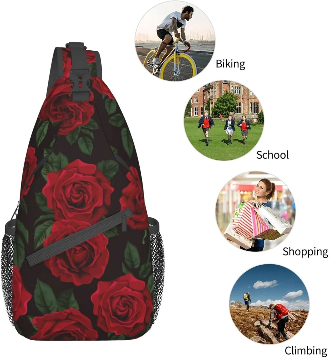 Vintage Elephant Sling Backpack Unisex Crossbody Chest Bag Shoulder Chest Bag For Women Men Hiking Travel
