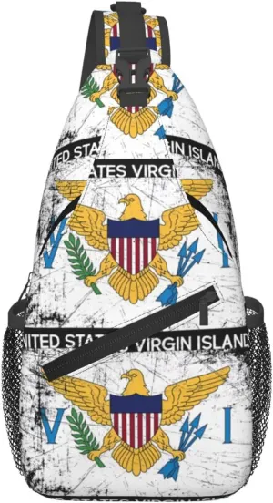 Vintage Half South African American Flag Sling Bag Adjustable Chest Bags Crossbody Bag Travel Shoulder Backpack