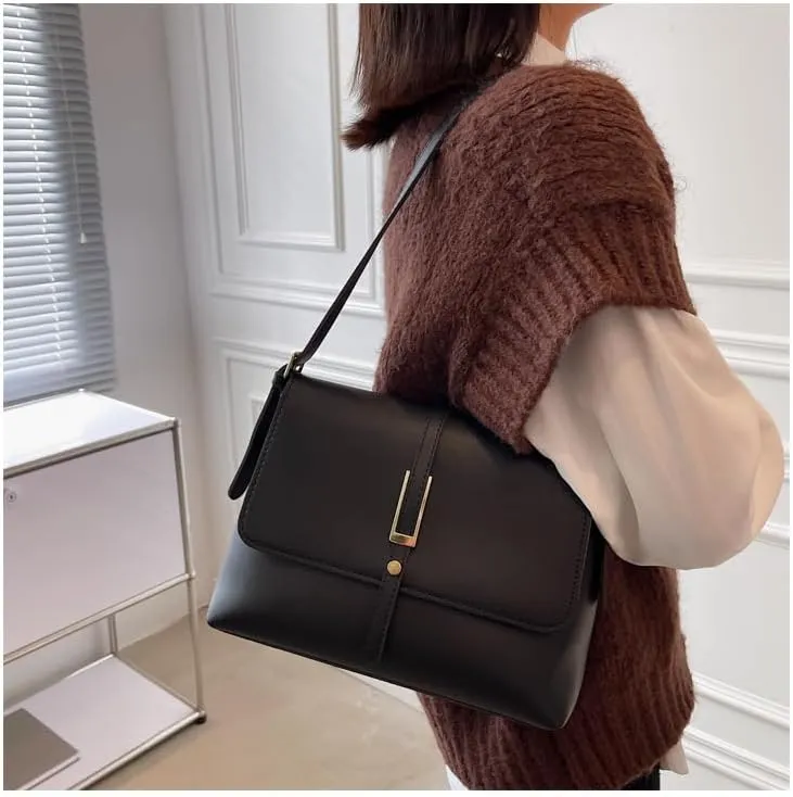 Vintage-Inspired Women's Fashion Large Shoulder Bag with Sleek Design, Ample Storage, Comfortable Adjustable Strap,