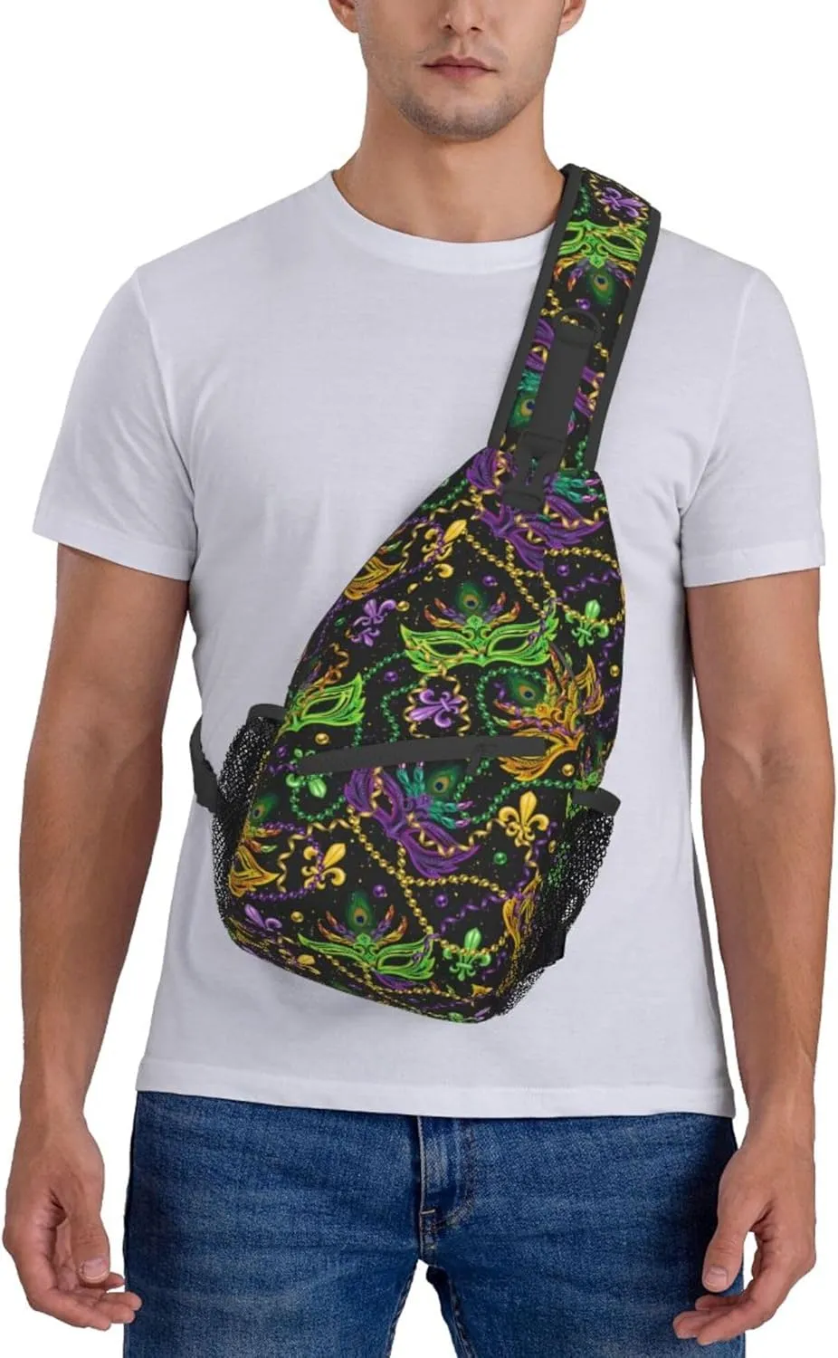 Vintage Masks Mardi gras Chest Crossbody Multipurpose Crossbody Sling Backpack Premium Chest Crossbody Casual Crossbody Bags Daypack