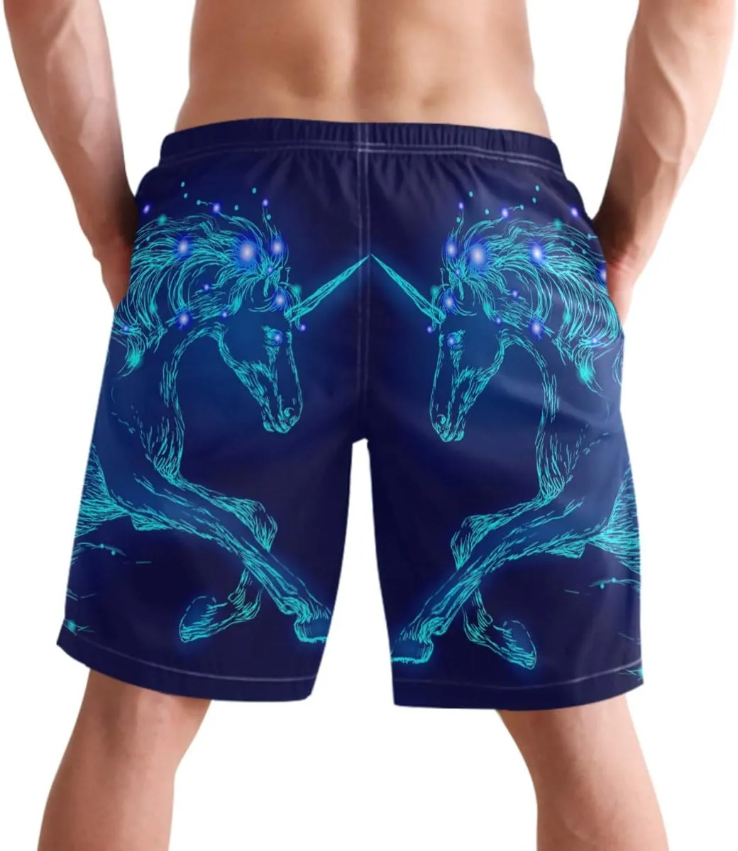 visesunny Fashion Funny Style Men's Beach Shorts Swim Trunks Quick Dry Casual Polyester Swim Shorts with Pockets S-XXL