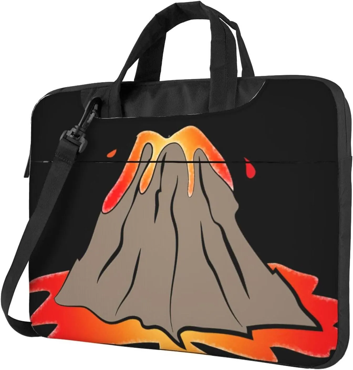 volcano Print Large Capacity Portable Crossbody Cute Laptop Bag For Women Men, 13 14 15.6 in