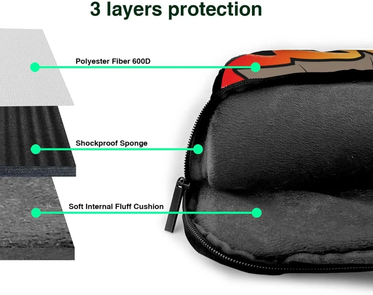 volcano Print Large Capacity Portable Crossbody Cute Laptop Bag For Women Men, 13 14 15.6 in