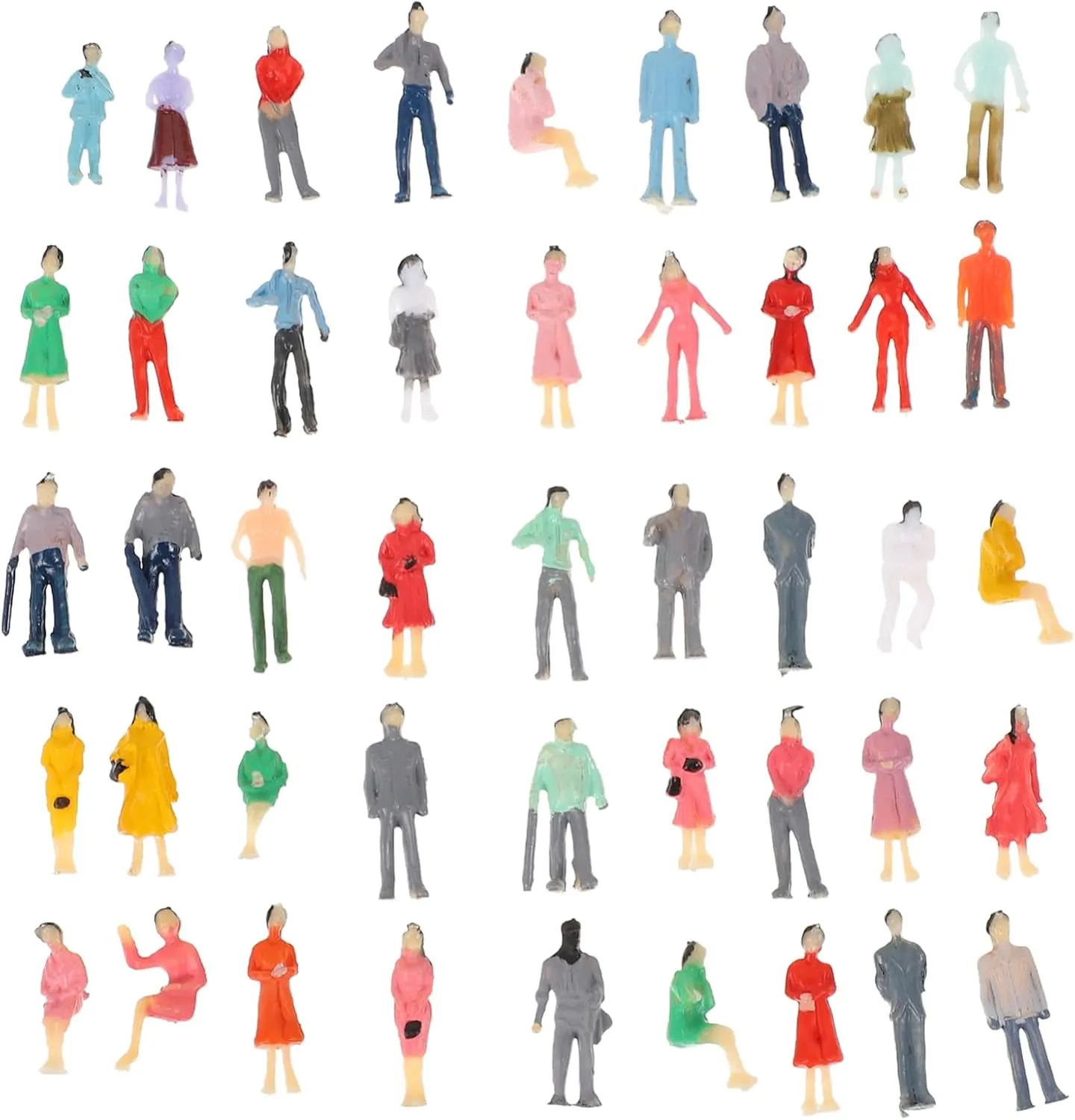 VOSAREA 50pcs Mini People Figurines in Capsules - Fun Miniature Figures for Sand Table - Model Trains Playhouse Accessories and Cellphone Cases for Creative Crafting and