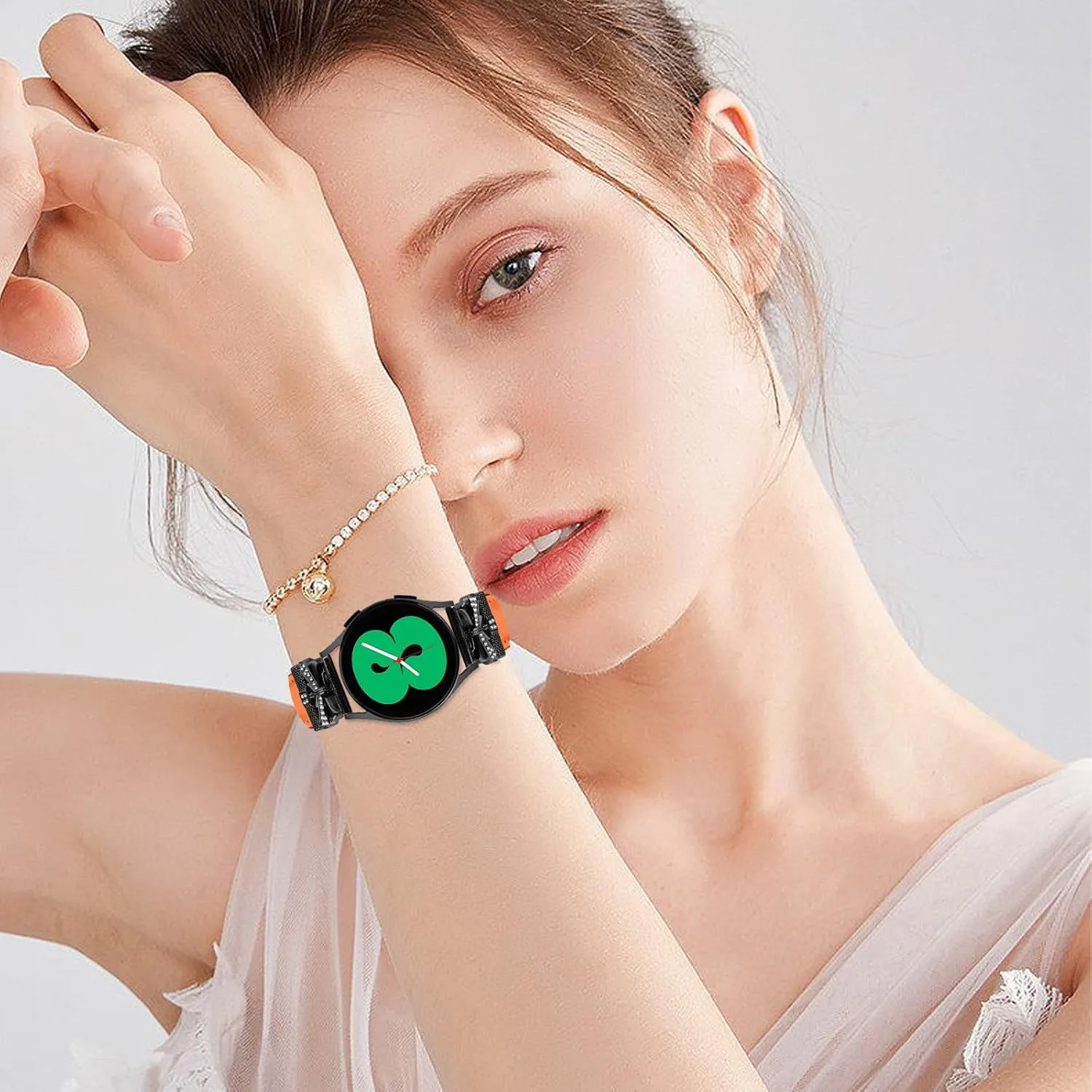 Watch Replacement Strap Compatible With Galaxy Watch 3 41mm Bracelets,Adjustable Genuine Leather Wrist Strap with Metal Buckle for Galaxy Watch 42mm/Active/Active2/Gear S2