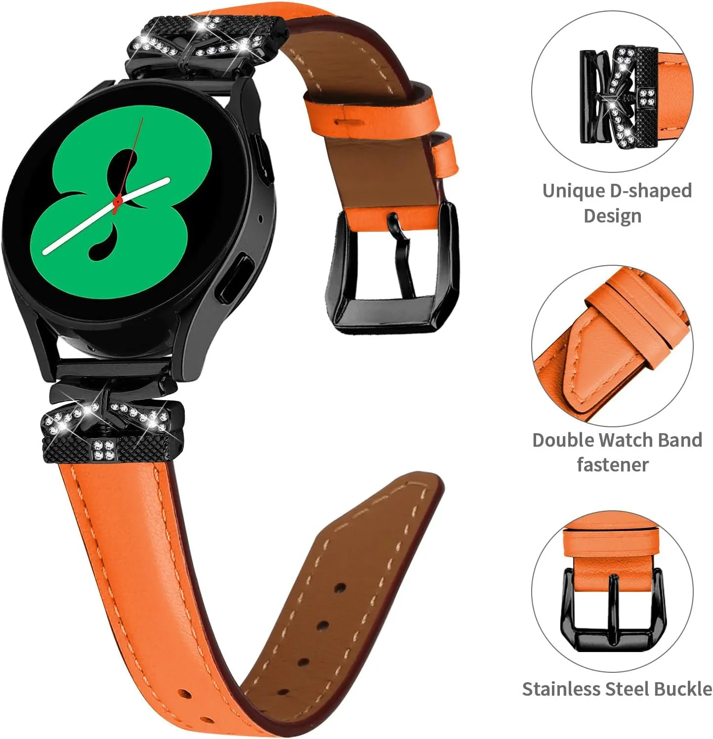 Watch Replacement Strap Compatible With Galaxy Watch 3 41mm Bracelets,Adjustable Genuine Leather Wrist Strap with Metal Buckle for Galaxy Watch 42mm/Active/Active2/Gear S2
