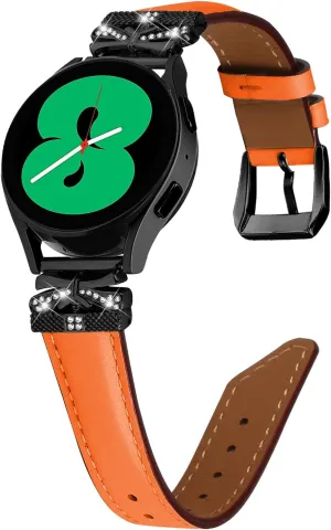 Watch Replacement Strap Compatible With Galaxy Watch 3 41mm Bracelets,Adjustable Genuine Leather Wrist Strap with Metal Buckle for Galaxy Watch 42mm/Active/Active2/Gear S2