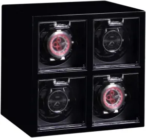 Watch Winder Box 4, Independently Controlled Settings, 4 Rotation Modes, Wood Shell Piano Paint Exterior Watches Watch Winder Display Watch Box Watch Storage Gift
