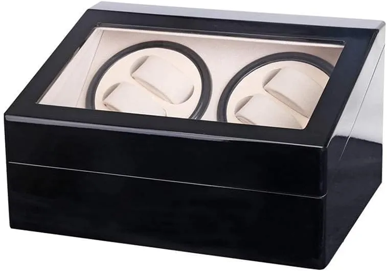 Watch Winder for 10 Automatic Watches Wood Shell Piano Paint Exterior and Extremely Silent Motor Flexible