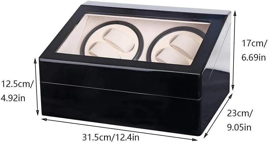 Watch Winder for 10 Automatic Watches Wood Shell Piano Paint Exterior and Extremely Silent Motor Flexible