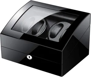Watches and Jewelry Automatic Watch Winder Box for 4 Watches 6 Storage with Key Wood Shell Piano Paint Exterior Adapter
