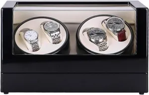 Watches and Jewelry Watch Winder Box 4, Wood Shell Piano Paint Exterior, 4 Rotation Mode Setting, Extremely Silent Motor