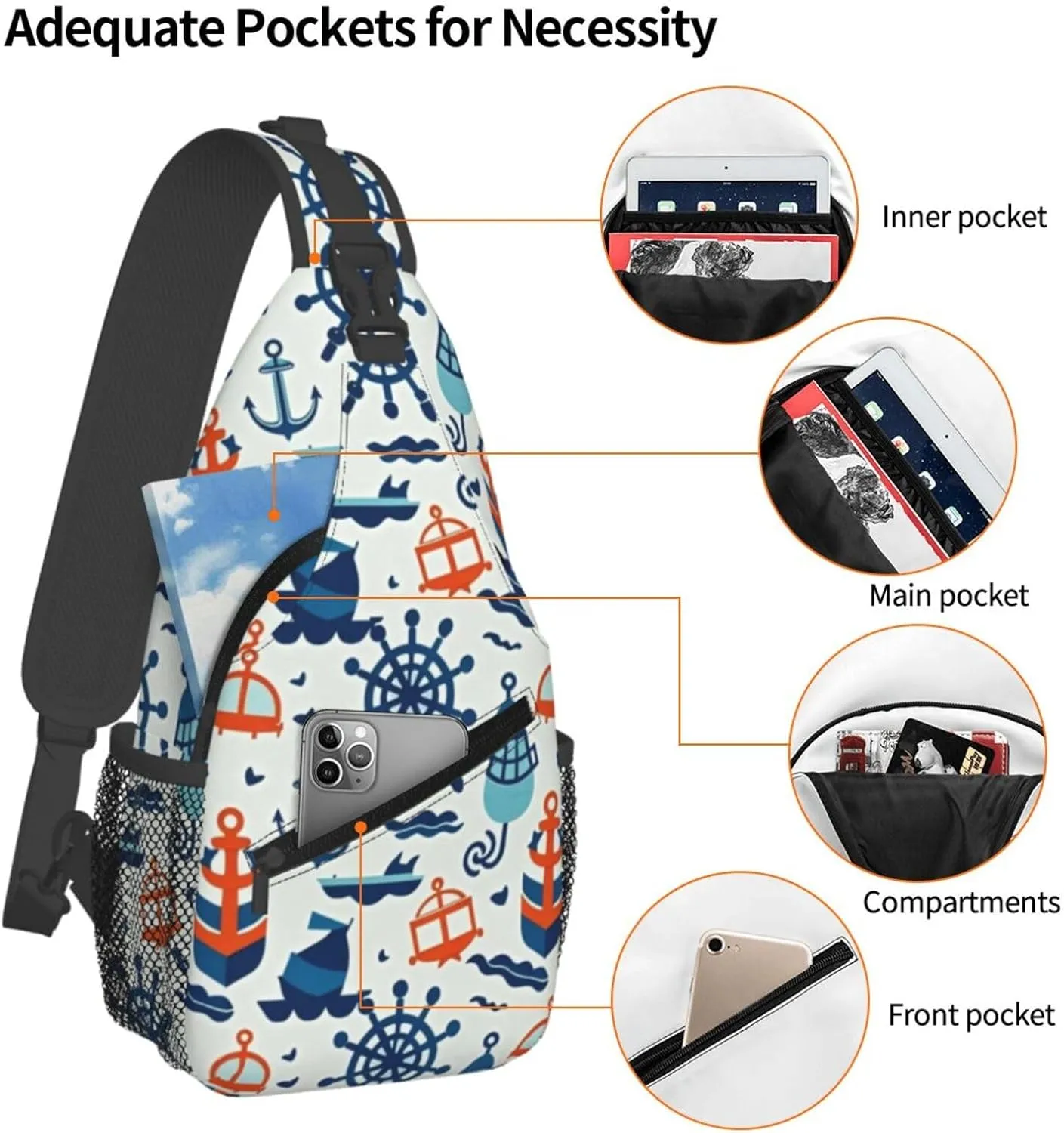 Watercolor Giraffe Texture Crossbody Bags Cross Chest Bag Adjustable Sling Backpack for Women Men