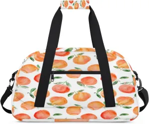 Watercolor Oranges Gym Duffel Bag for Men Women Oranges Sports Tote Bag with Adjustable Shoulder Strap for Dance Gymnastics Traveling Outdoor Camping Overnight Stay