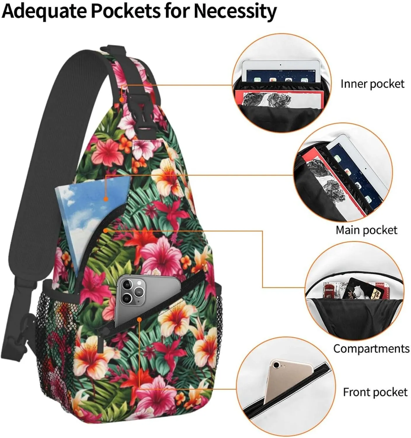 Watermelon Watermelon Skin Crossbody Bag Adjustable Sling Bag Casual Chest Bags Travel Shoulder Backpack