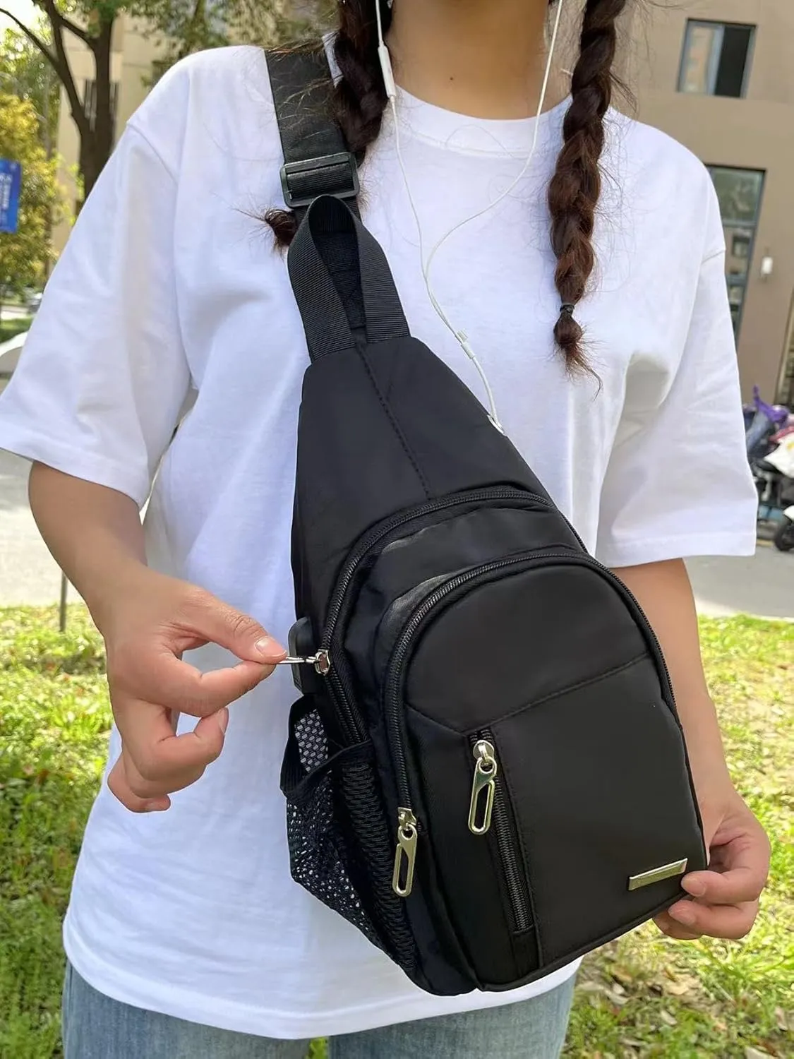 Waterproof Sling Backpack Crossbody Sling Bag, Cross Bag Adjustable Travel Hiking Essentials Casual Daypack Multipurpose Chest Bag Purse for Women Men