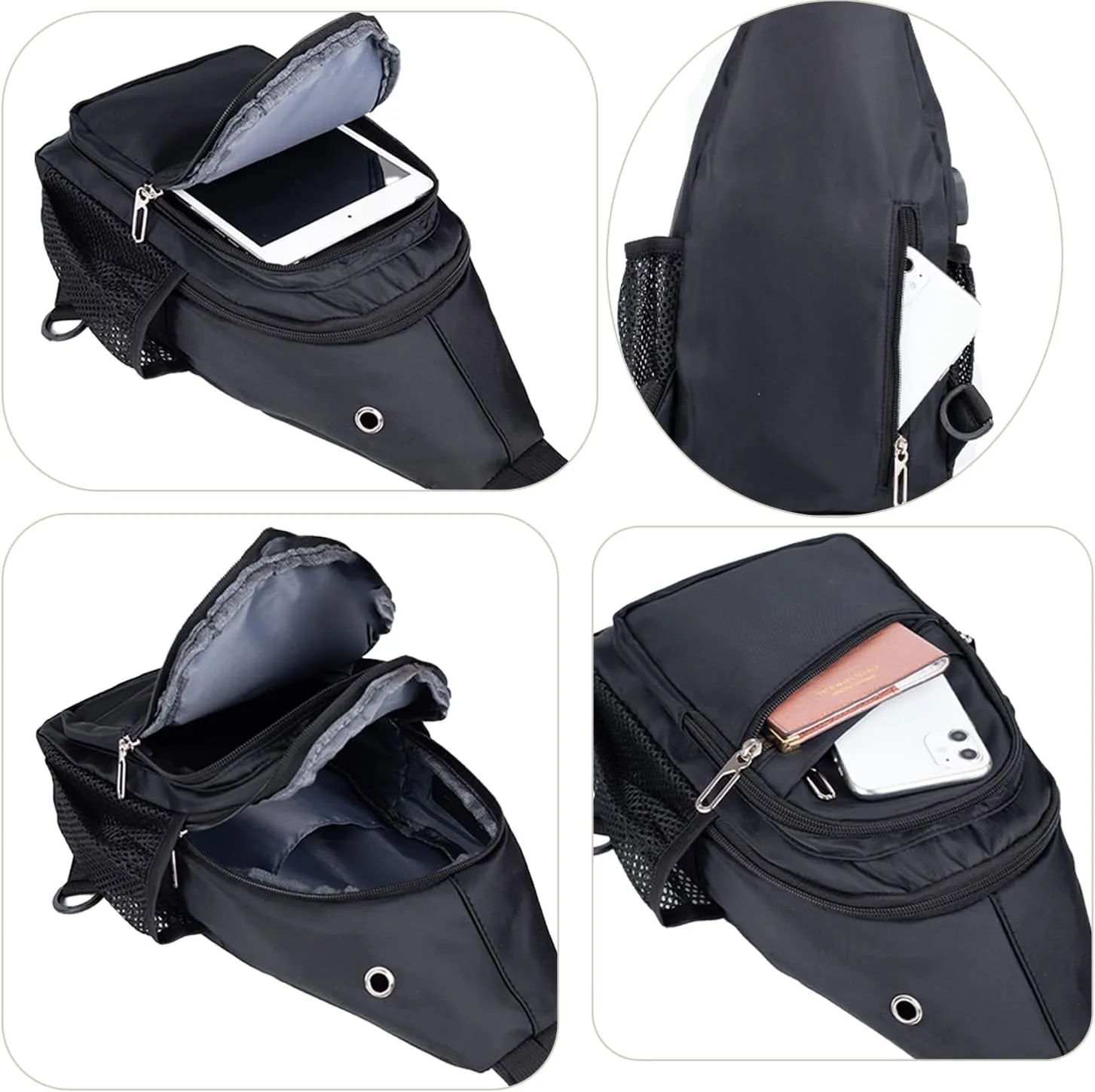 Waterproof Sling Backpack Crossbody Sling Bag, Cross Bag Adjustable Travel Hiking Essentials Casual Daypack Multipurpose Chest Bag Purse for Women Men