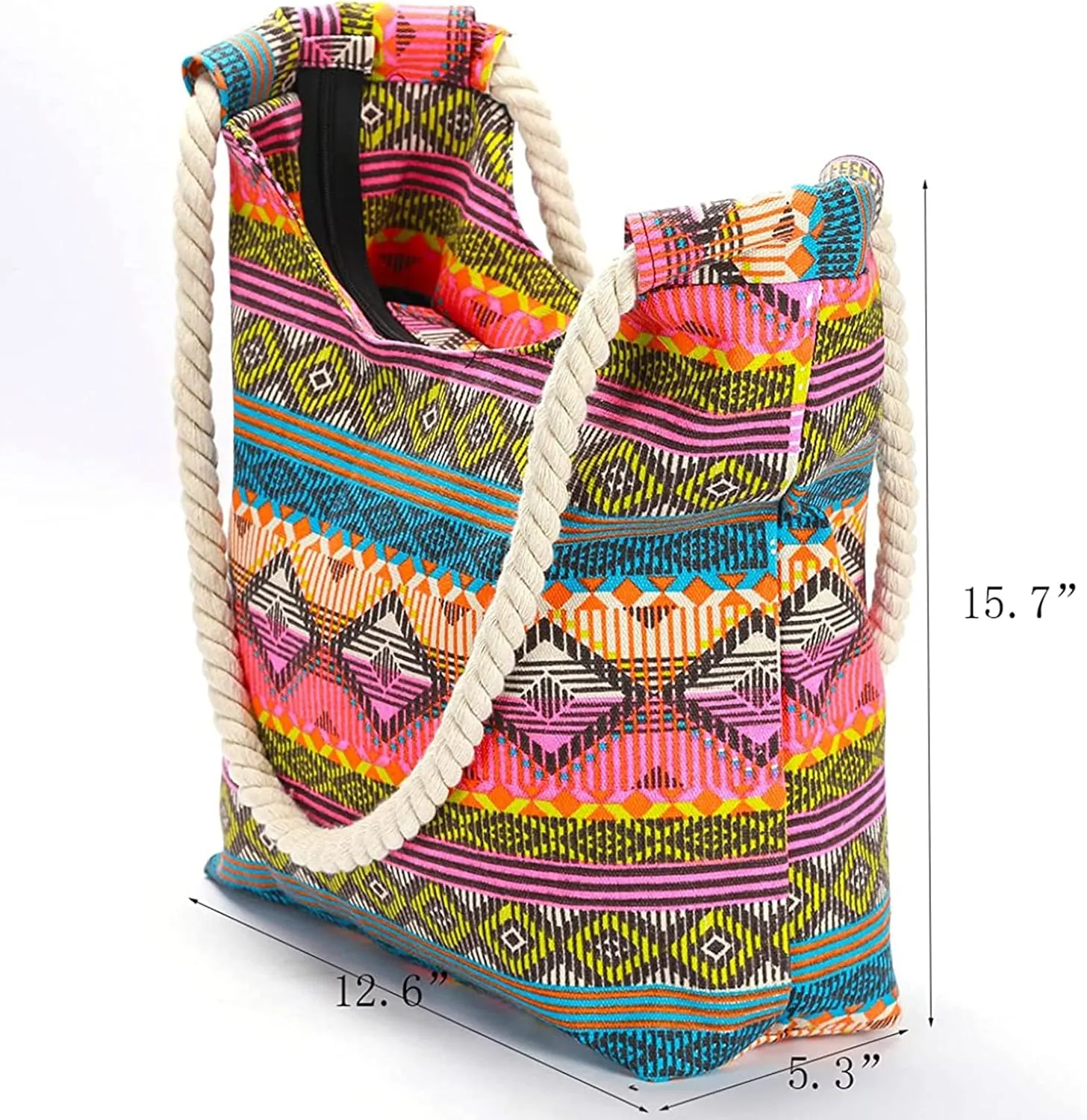 We We Large Canvas Straw Beach Pool Bag Waterproof Beach Tote Bags for Women Travel Shoulder Handbag