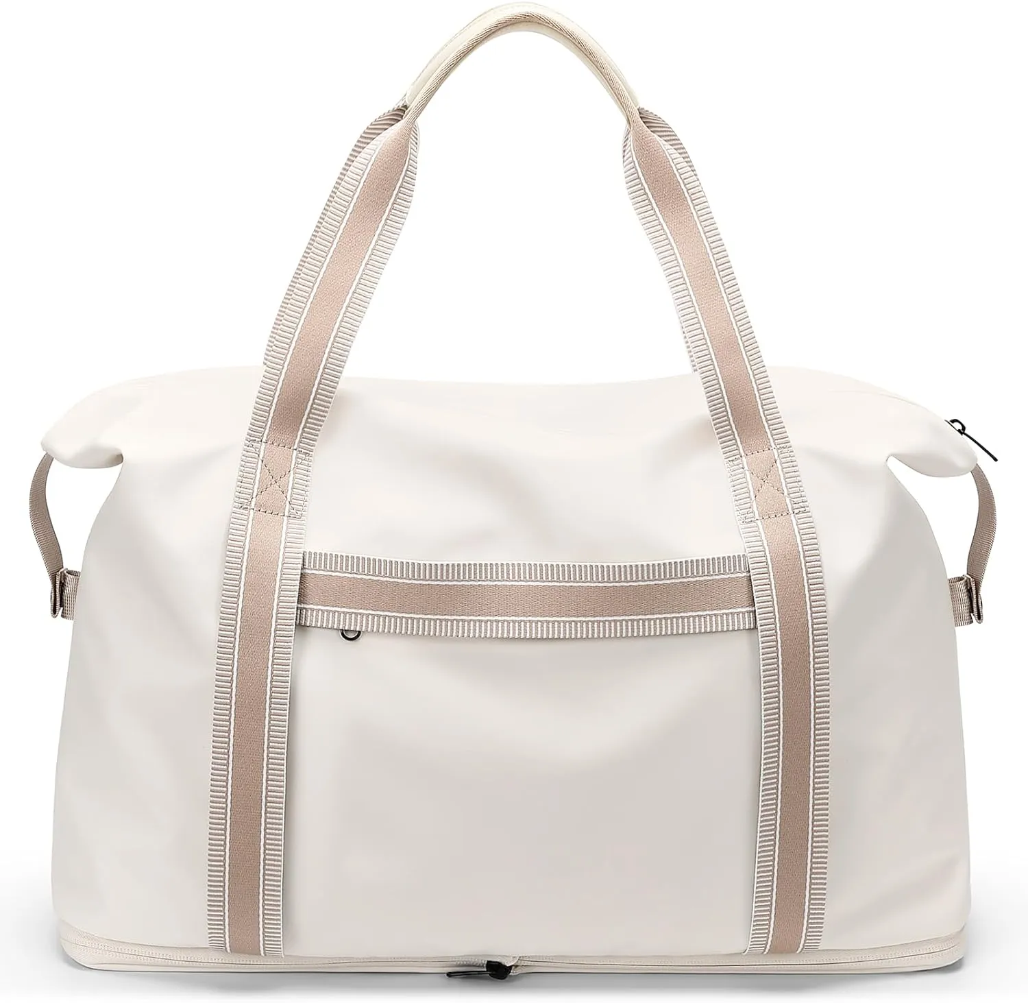 Weekender Foldable Travel Duffel Bag - Waterproof Carry On Tote for Women's Travel, Sport, Gym, Hospital Labor and Delivery - Overnight Luggage Bag, 40L, Beige