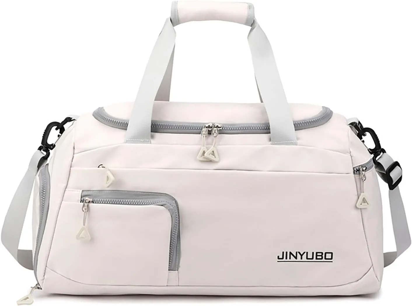 Weekender Overnight Bag Travel Duffel Bag with Independent Shoe Compartment Carry On Sports Tote Gym Bag for Women Men (Beige)