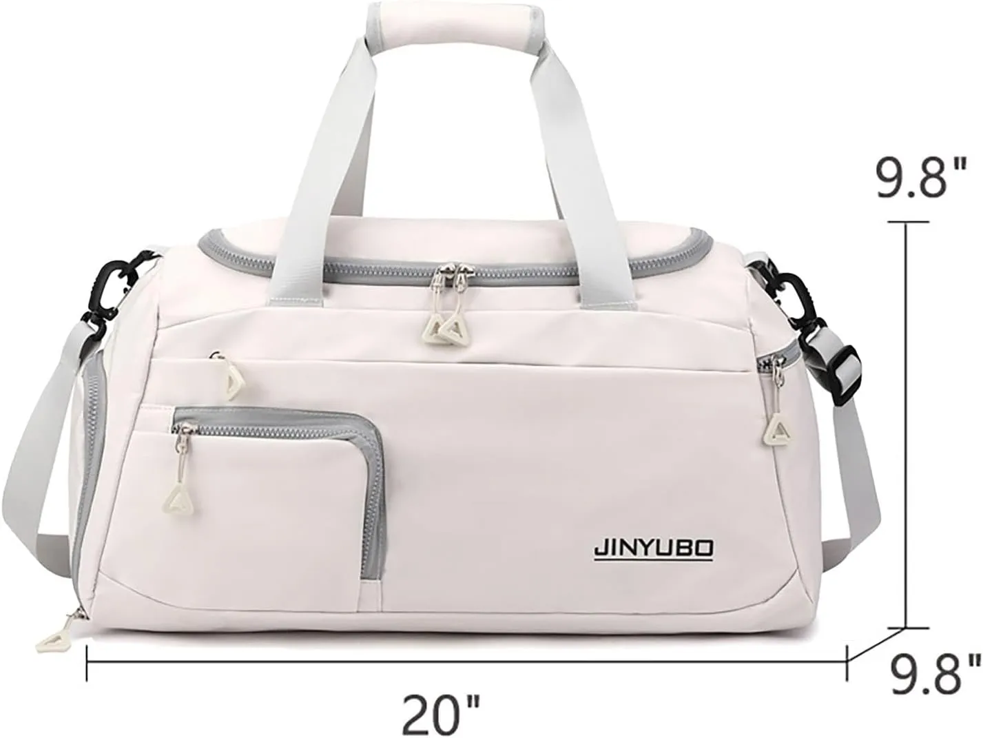 Weekender Overnight Bag Travel Duffel Bag with Independent Shoe Compartment Carry On Sports Tote Gym Bag for Women Men (Beige)