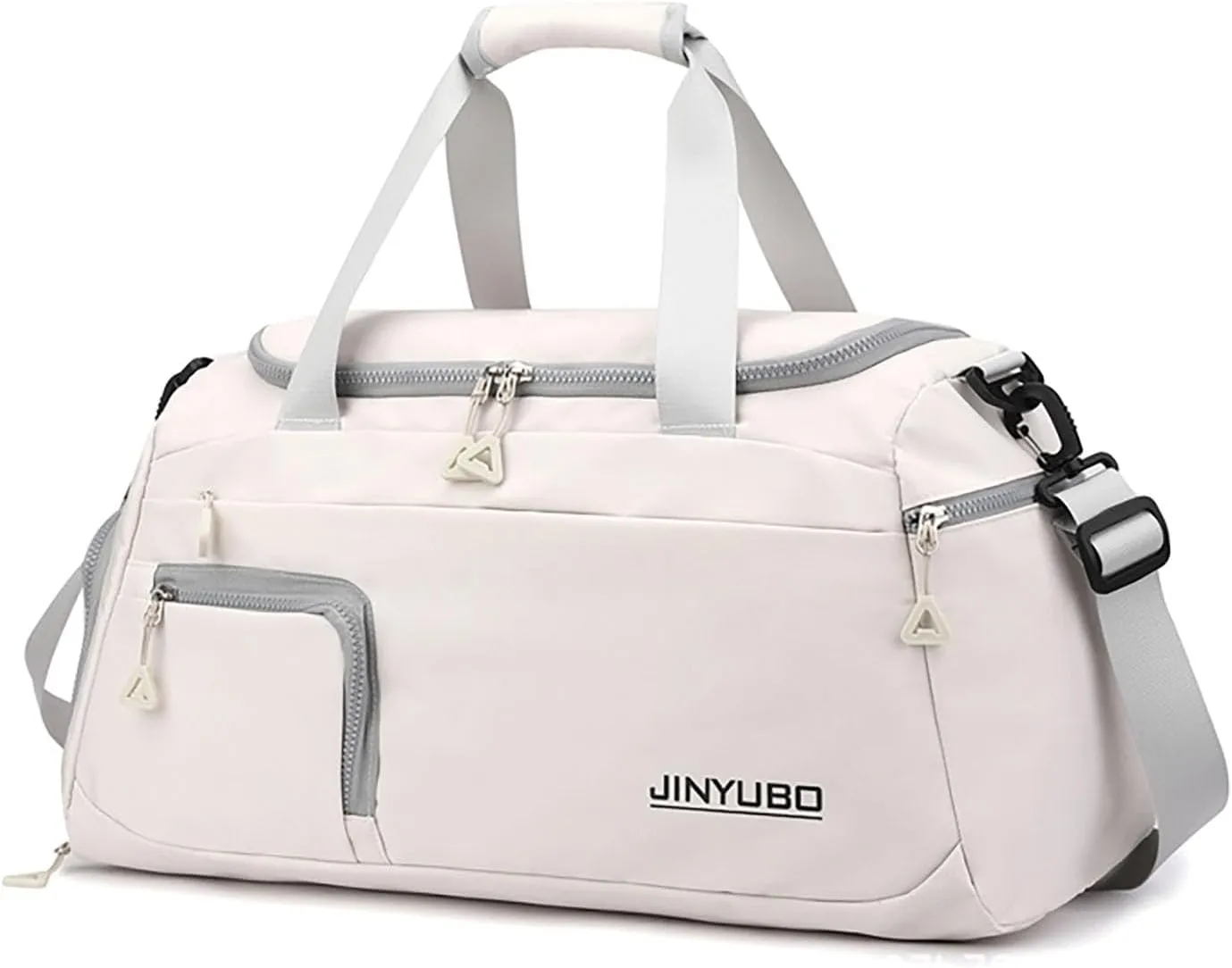 Weekender Overnight Bag Travel Duffel Bag with Independent Shoe Compartment Carry On Sports Tote Gym Bag for Women Men (Beige)