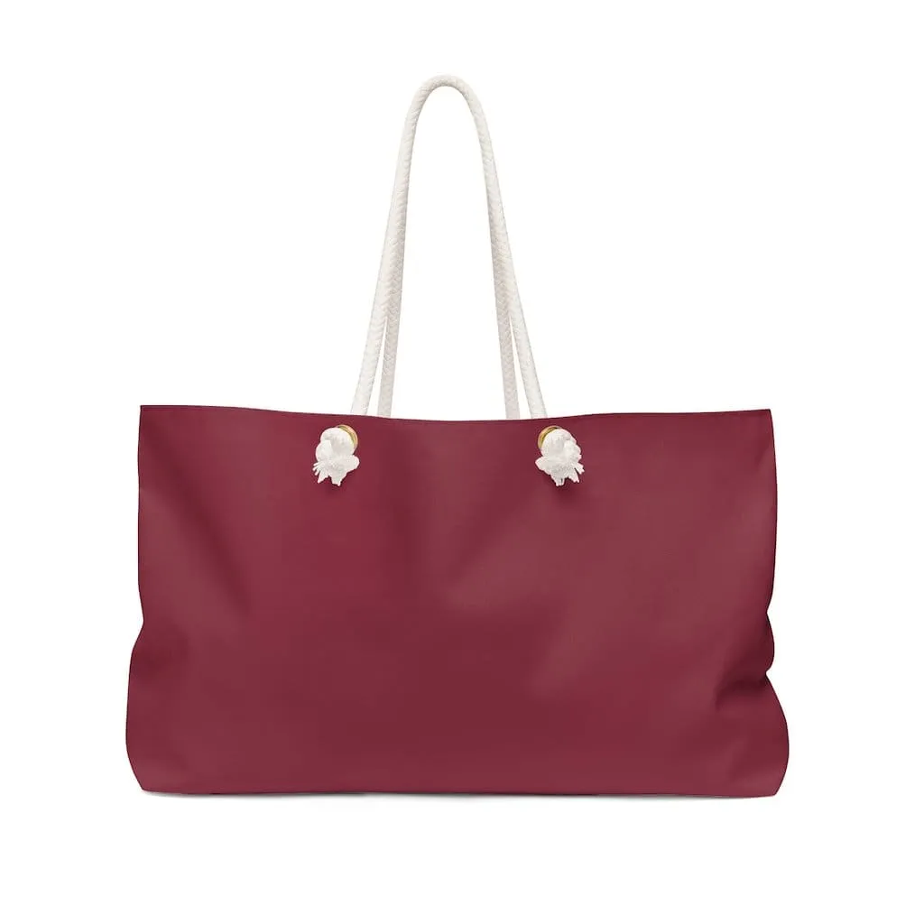 Weekender Tote Bag - Maroon Red by inQue.Style