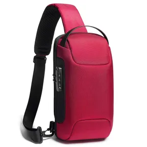 WEIXIER Red Anti Theft Sling Bag Shoulder Crossbody Backpack with USB
