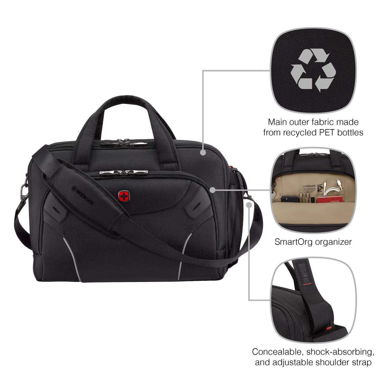 Wenger 653497 Icons Cosmic 14-16in Laptop Brief Black