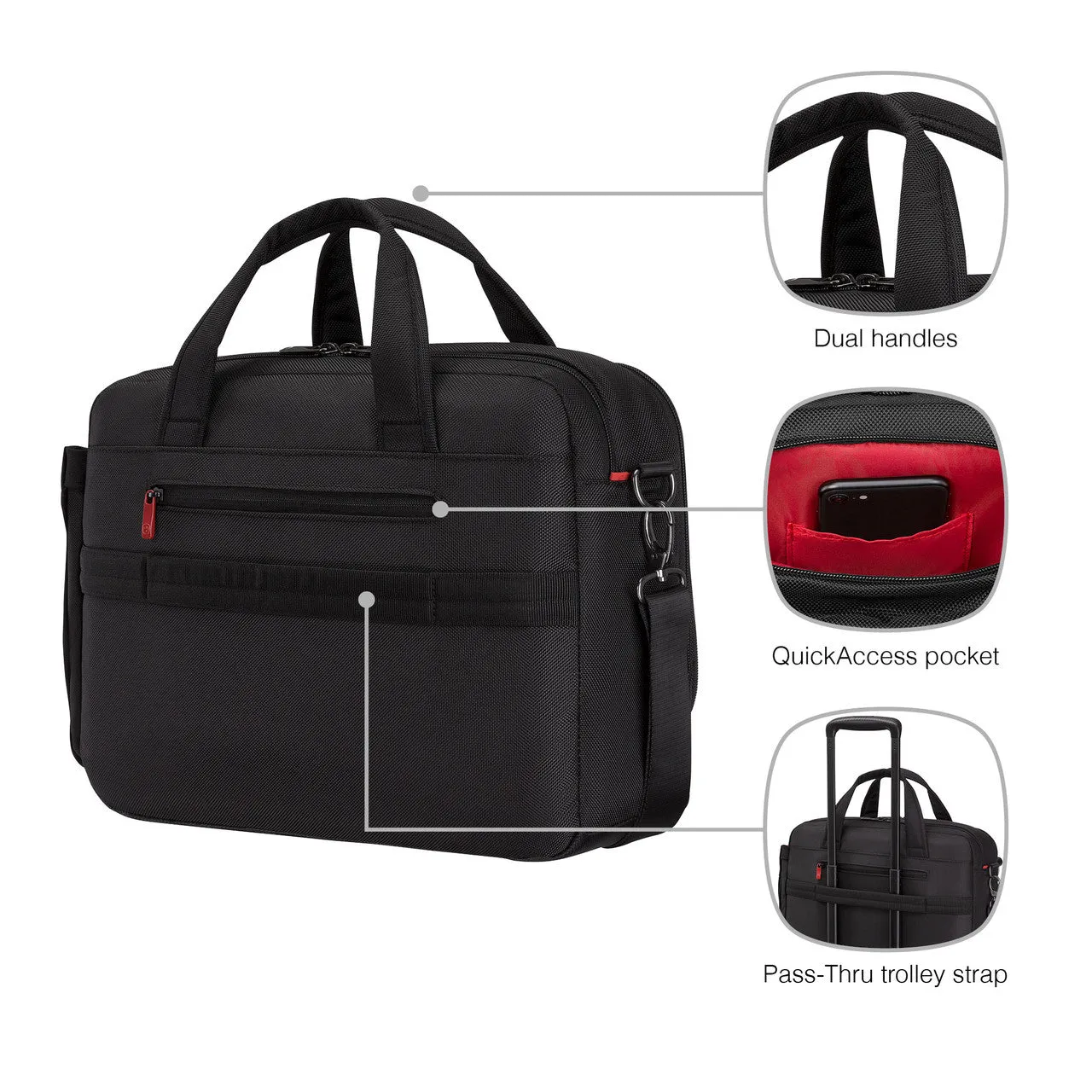 Wenger 653497 Icons Cosmic 14-16in Laptop Brief Black