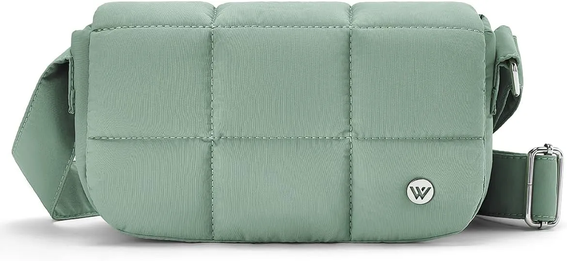 WESTBRONCO Small Puffer Crossbody Bags for Women Nylon Shoulder Bag Quilted Crossbody Purse with Adjustable Strap