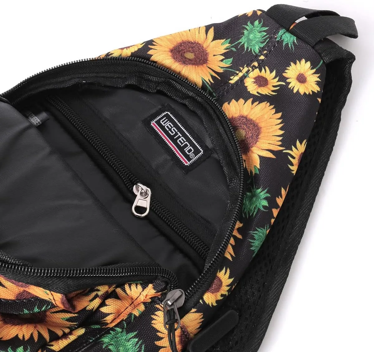 WESTEND Novelty Crossbody Sling Bag Backpack with Adjustable Strap for Men and Women, Sunflower