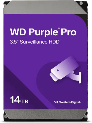 Western Digital 14TB WD Purple Pro Surveillance Internal Hard Drive HDD - SATA 6 Gb/s, 512 MB Cache, 3.5" - WD141PURP