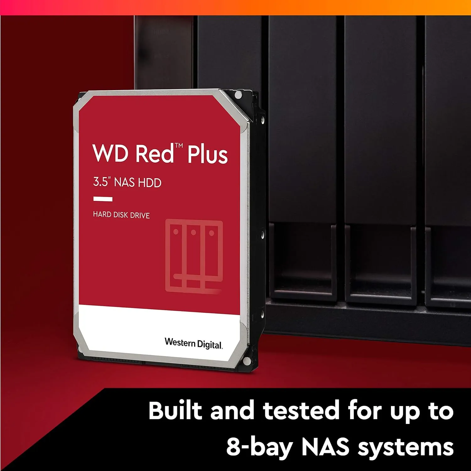 Western Digital 14TB WD Red Plus NAS Internal Hard Drive HDD - 7200 RPM, SATA 6 GB/s, CMR, 512 MB Cache, 3.5" - WD140EFGX