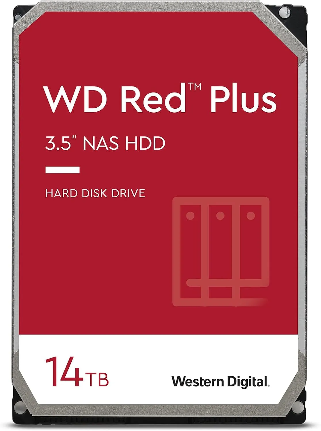 Western Digital 14TB WD Red Plus NAS Internal Hard Drive HDD - 7200 RPM, SATA 6 GB/s, CMR, 512 MB Cache, 3.5" - WD140EFGX