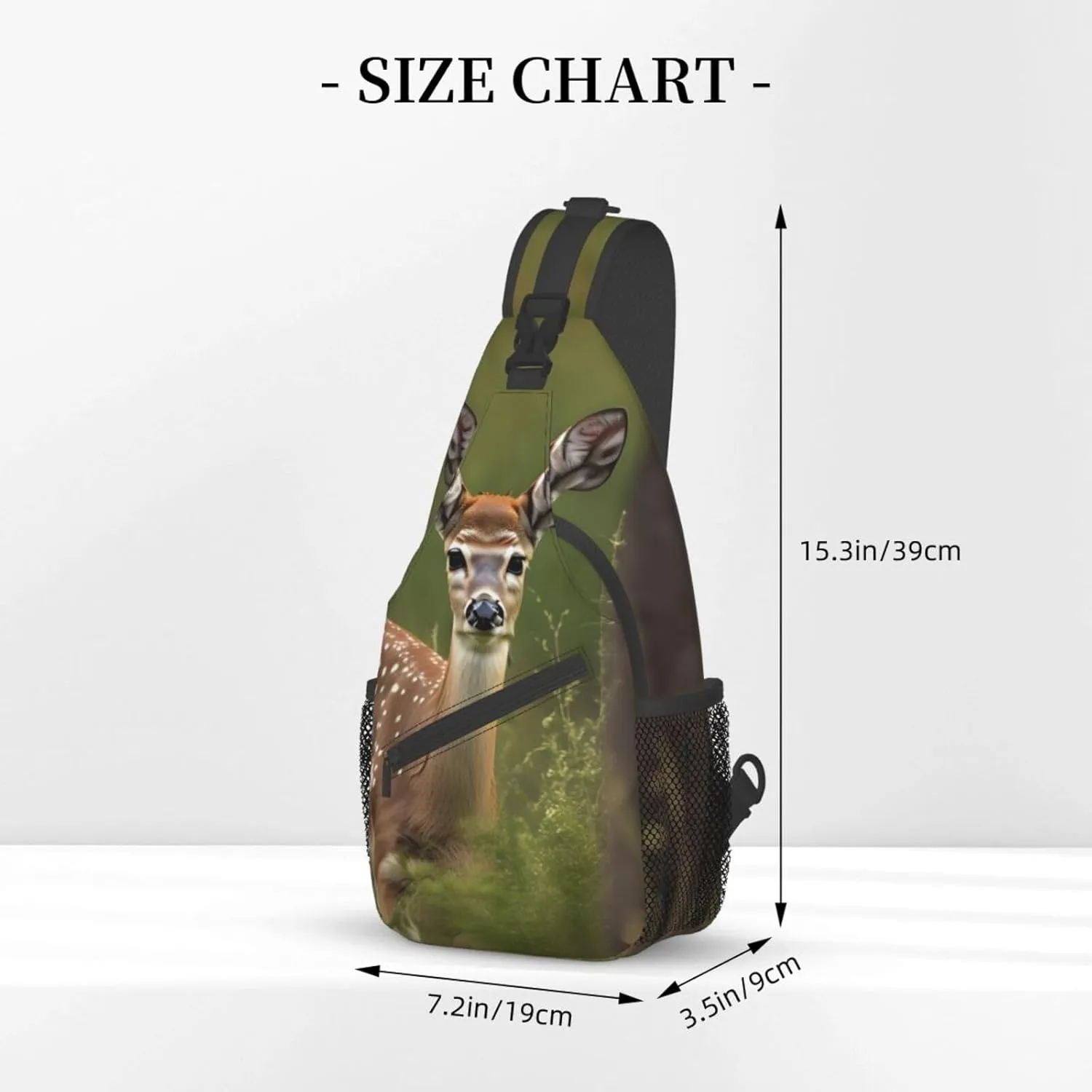 Whitetail Deer Fawn In Wilderness Stag High Storage Capacity Chest Bag Diagonally Sling Backpack Crossbody Shoulder Bag For Men Women