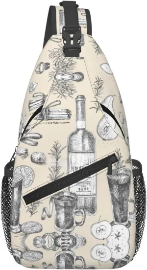 Wine And Winemaking Winery Grape Field Print Sling Bag Crossbody Backpack For Women Men Hiking Travel Over The Shoulder Multipurpose Bag