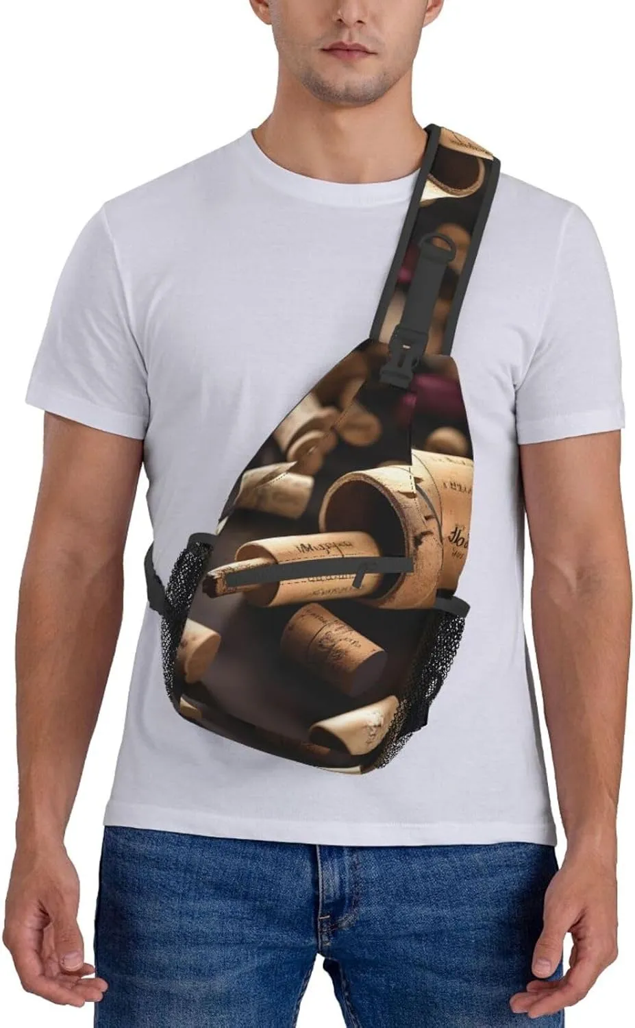 Wine Bottle Cork High Storage Capacity Chest Bag Diagonally Sling Backpack Crossbody Shoulder Bag For Men Women